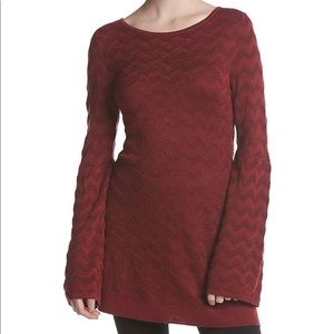 Fever Zigzag Bell Sleeve Tunic Top
